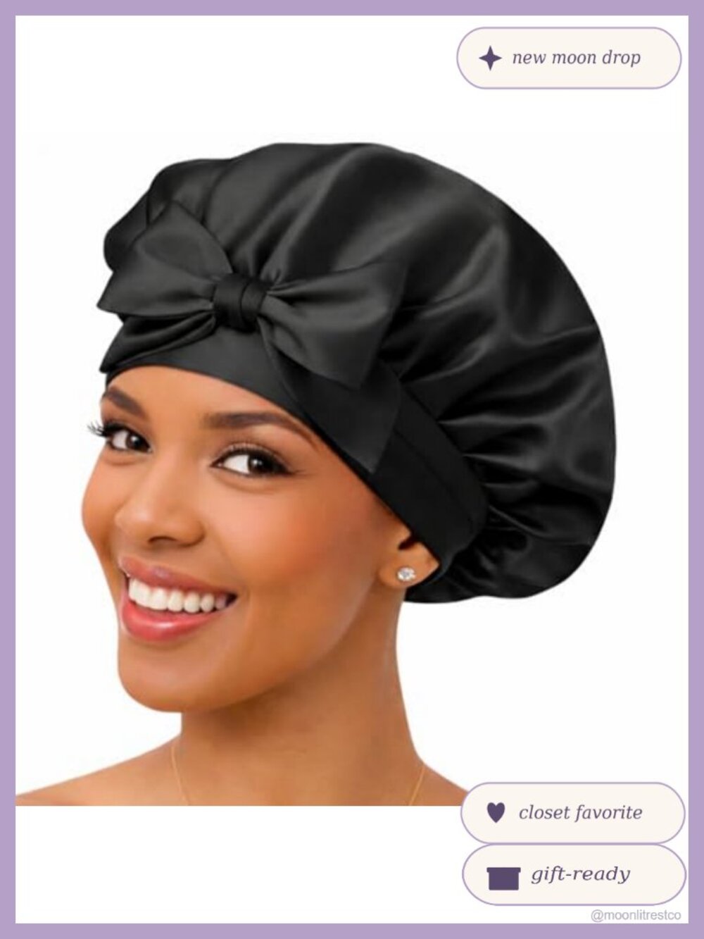 19 Momme Mulberry Silk Hair Bonnet Single Layer Adjustable Sleep Cap